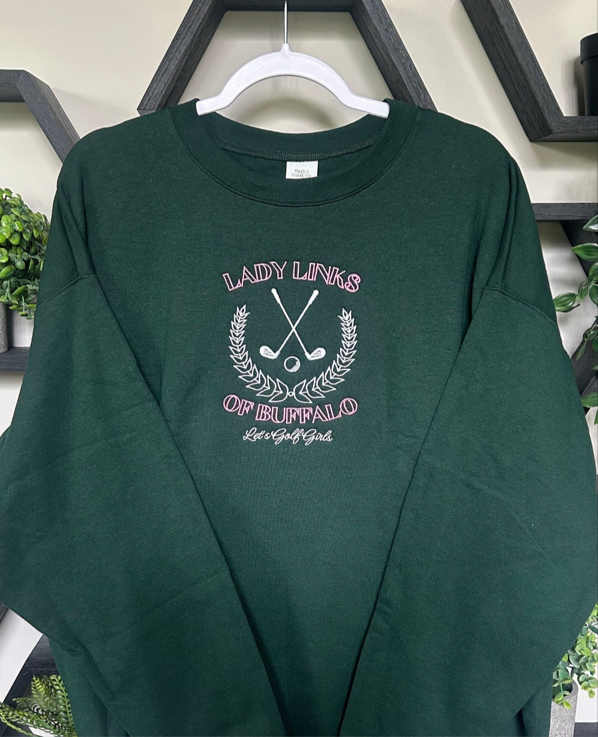 Embroidered Lady Links Crewneck