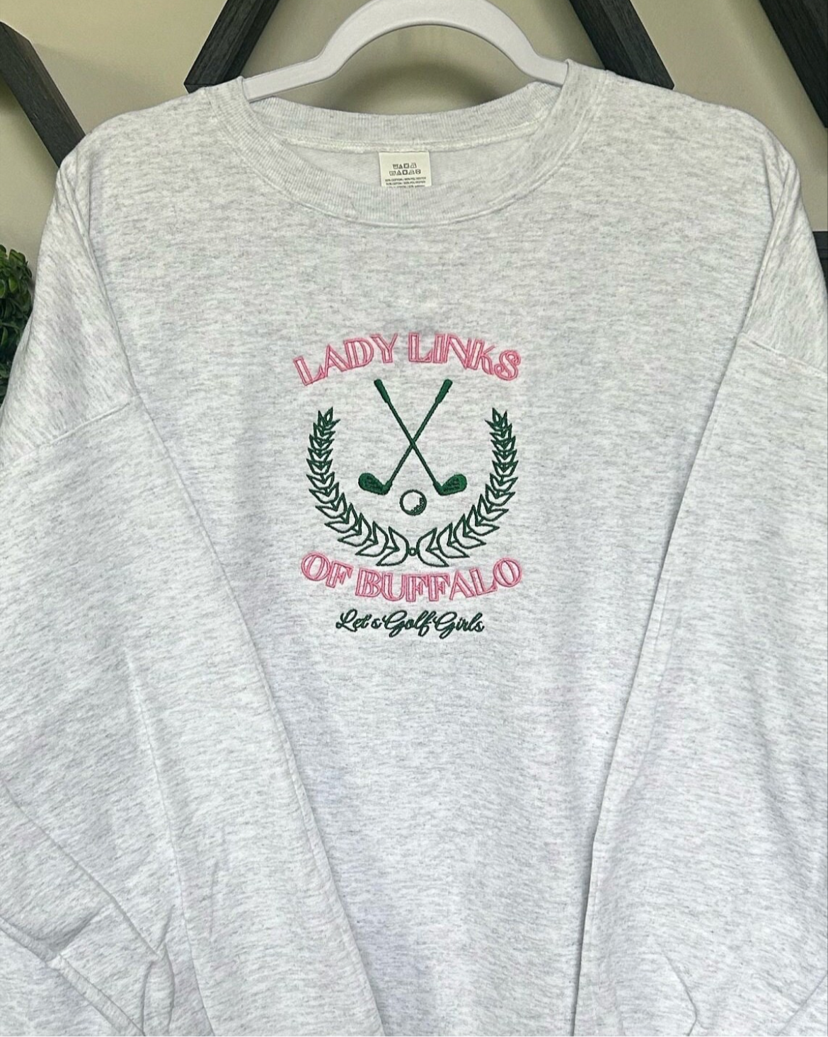 Embroidered Lady Links Crewneck