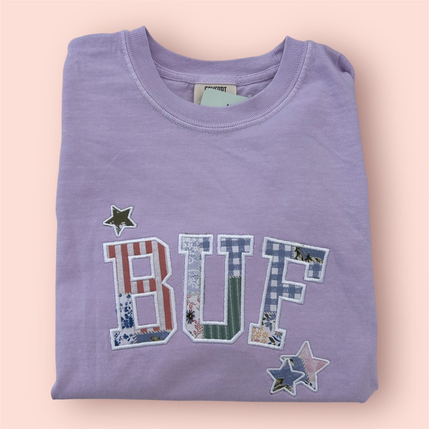 Embroidered BUF Patchwork Tee