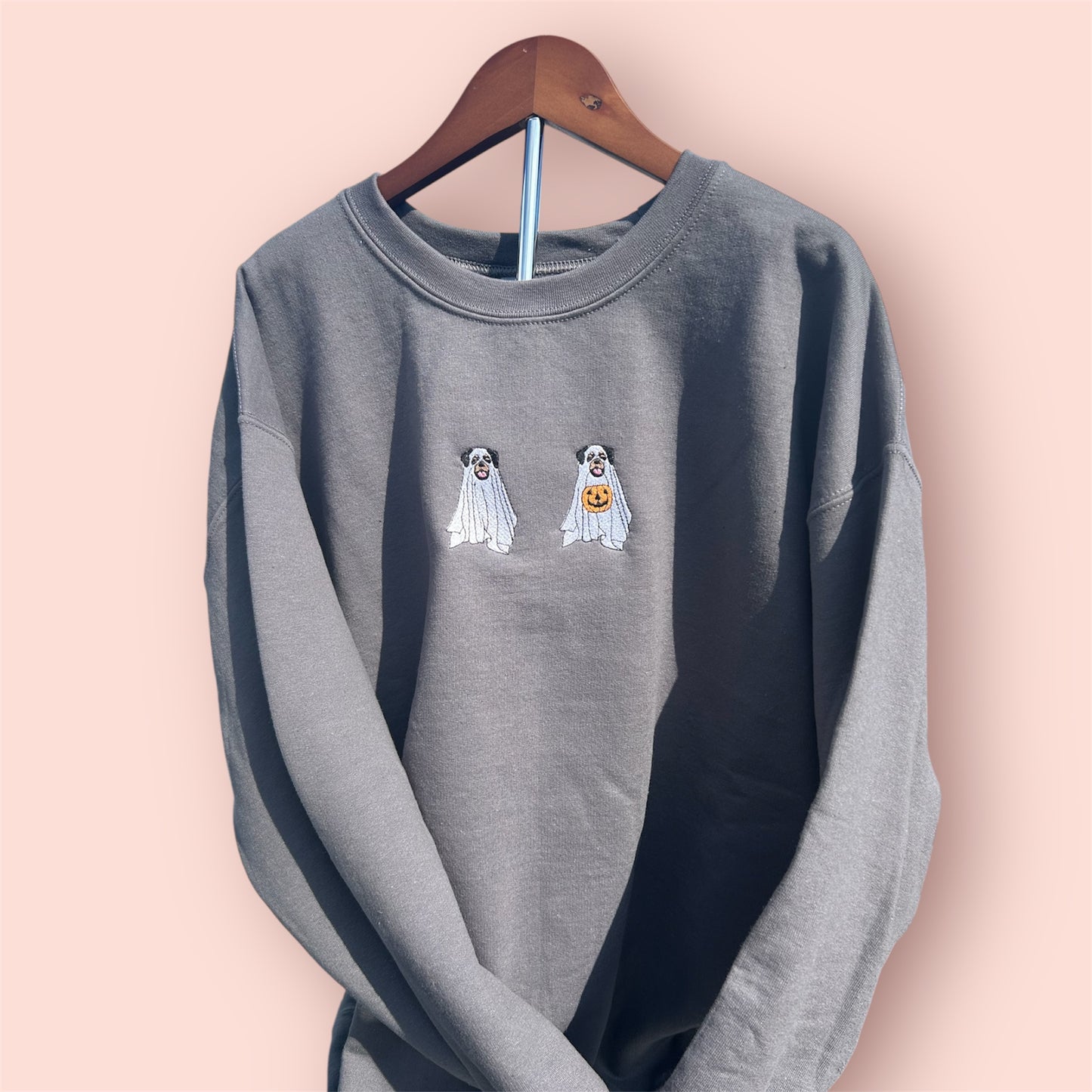 Custom Spooky Pup Embroidered Sweatshirt