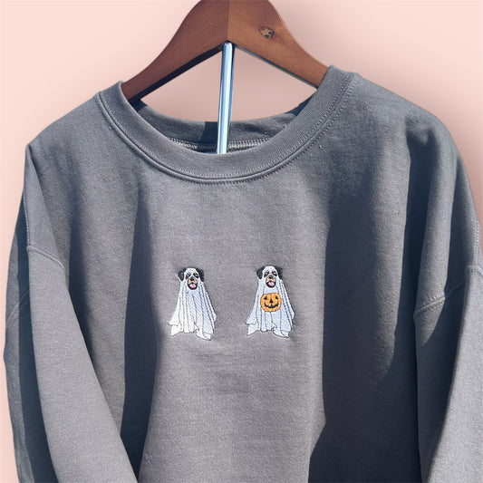 Custom Spooky Pup Embroidered Sweatshirt