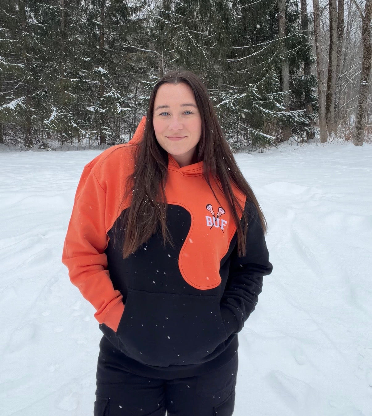Embroidered Buffalo Lax Wave Hoodie