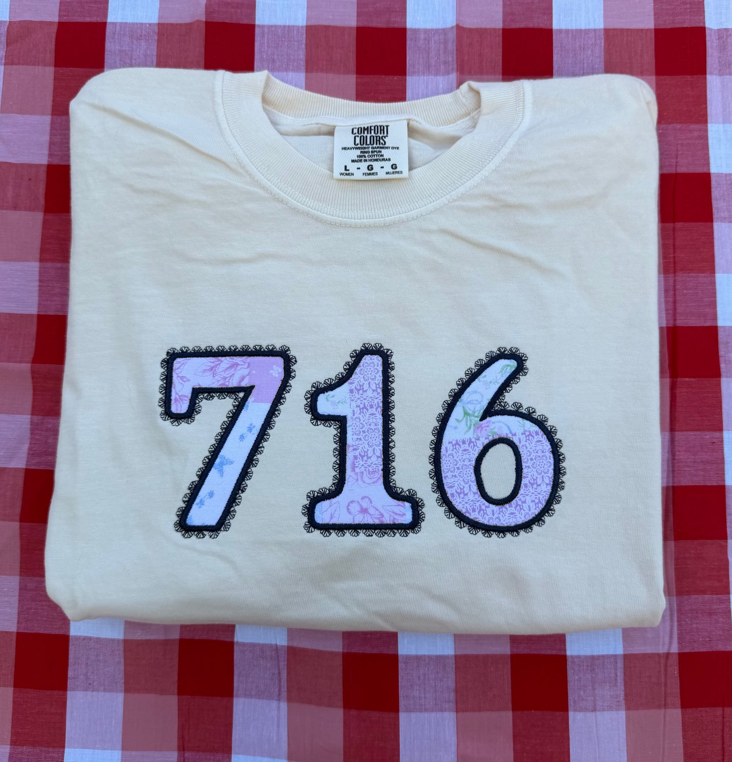 Embroidered Pastel 716 Lace Applique Tee