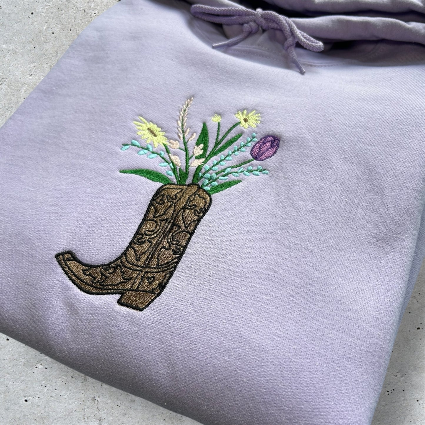 Embroidered Floral Cowgirl Hoodie