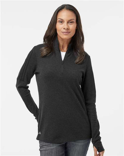 BWGC Embroidered Adidas Women's 3-Stripes Quarter-Zip Pullover