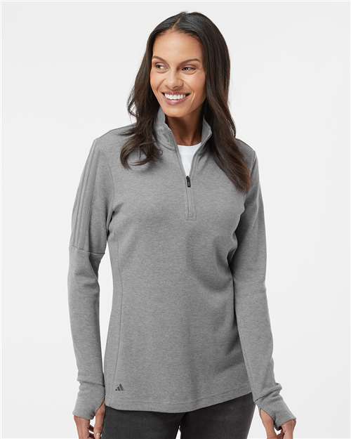 BWGC Embroidered Adidas Women's 3-Stripes Quarter-Zip Pullover