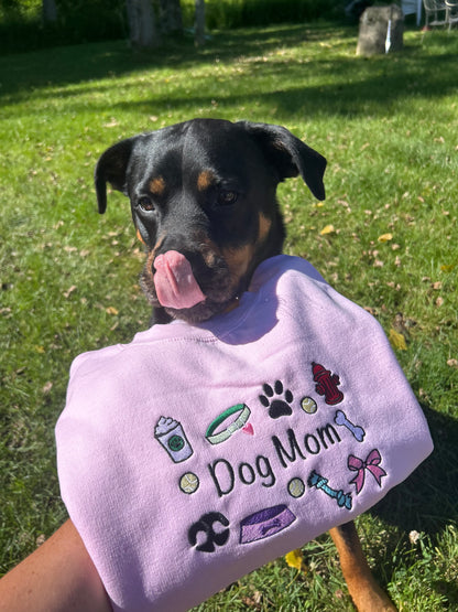 Embroidered Dog Mom Essentials Sweatshirt