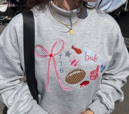 Embroidered Buffalo Vintage Vibes Mock Neck
