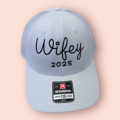 Embroidered Wifey/Bride Year Trucker Hat