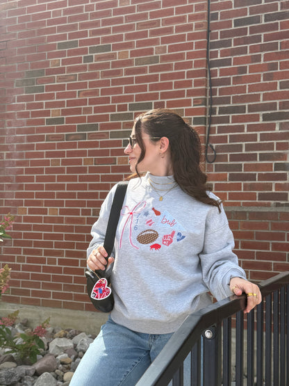Embroidered Buffalo Vintage Vibes Mock Neck