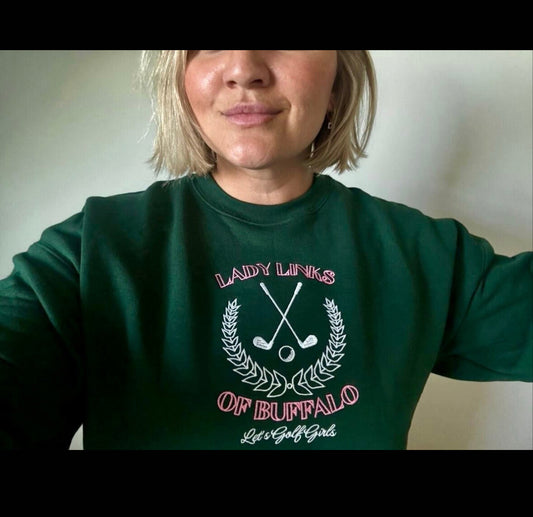 Embroidered Lady Links Crewneck