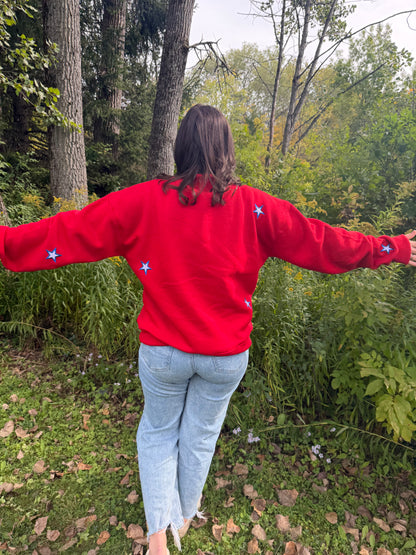 Embroidered Buffalo Star Mock Neck