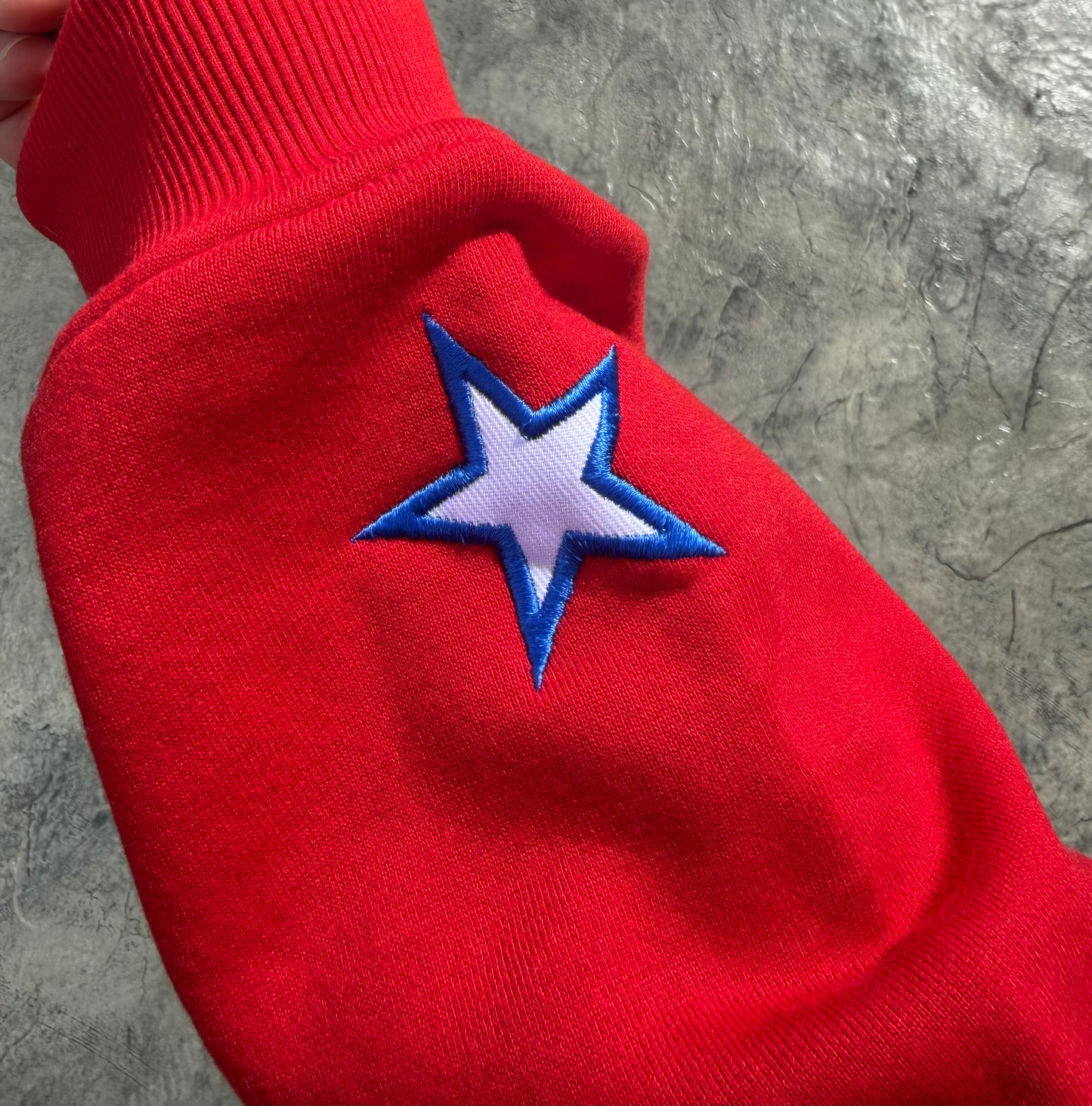 Embroidered Buffalo Star Mock Neck