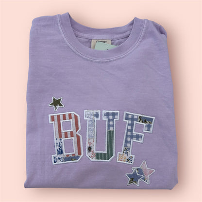 Embroidered BUF Patchwork Tee