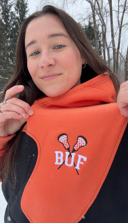 Embroidered Buffalo Lax Wave Hoodie