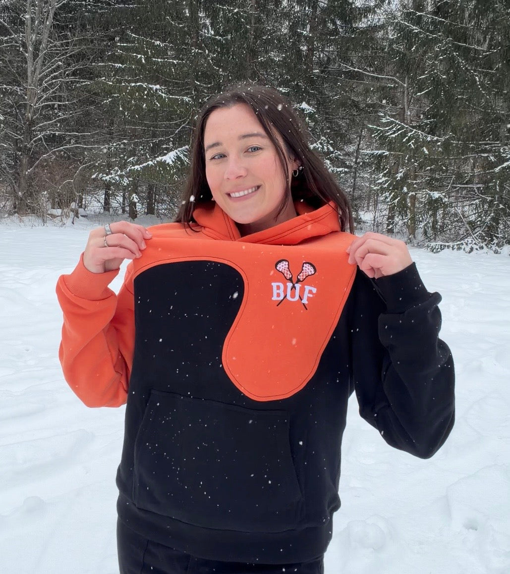 Embroidered Buffalo Lax Wave Hoodie