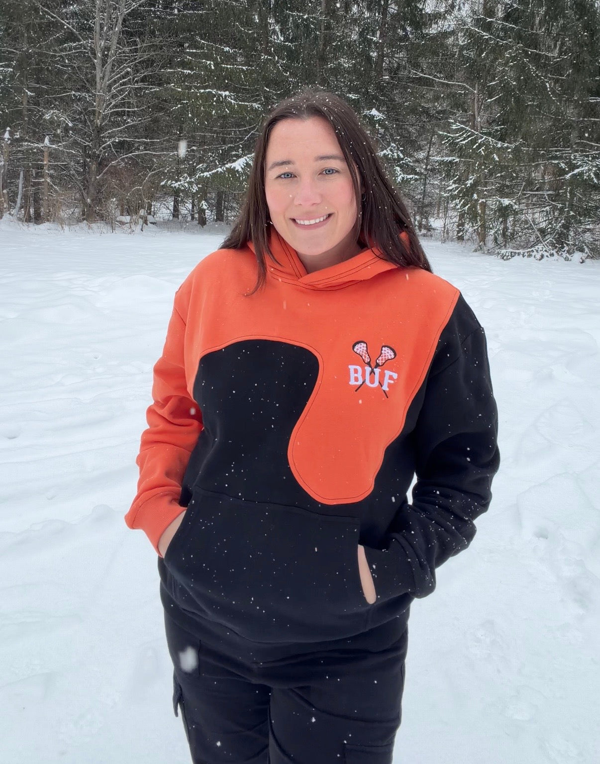 Embroidered Buffalo Lax Wave Hoodie