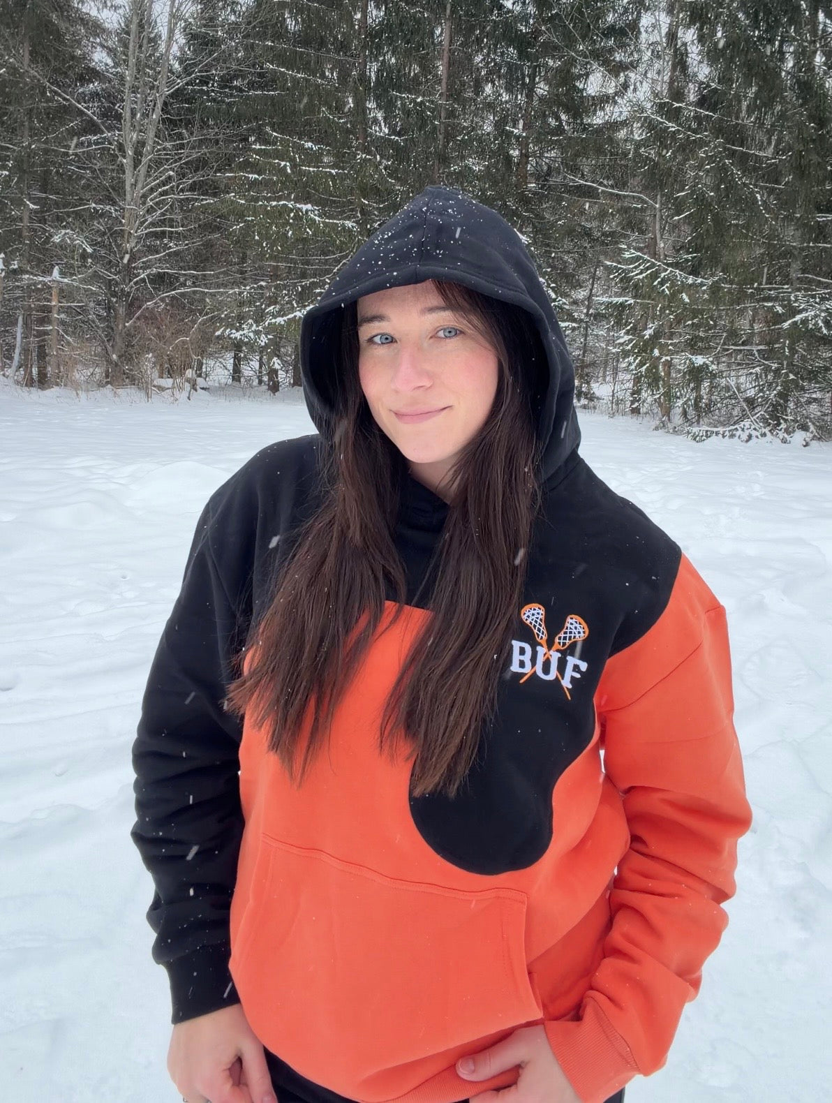 Embroidered Buffalo Lax Wave Hoodie