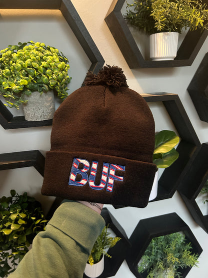 Embroidered Buffalo “BUF” Bills Tie Dye Beanie