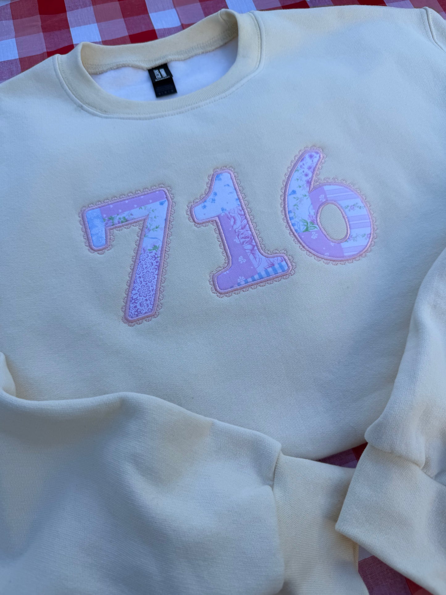 Embroidered Pastel 716 Lace Applique Crewneck