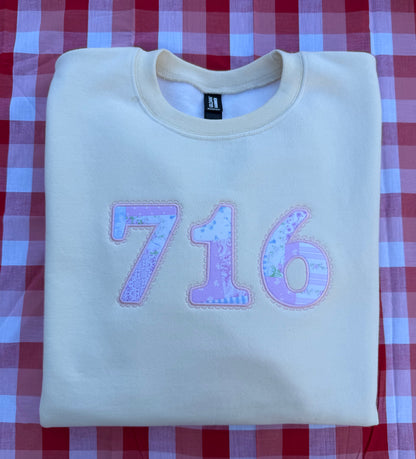 Embroidered Pastel 716 Lace Applique Crewneck