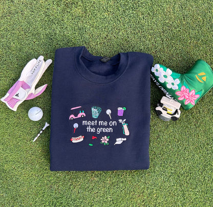 Embroidered Meet Me on the Green Sweatshirt/Tee