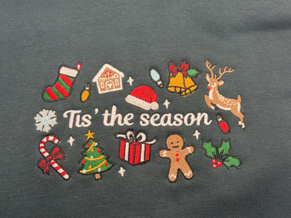 Embroidered Tis the Season Crewneck