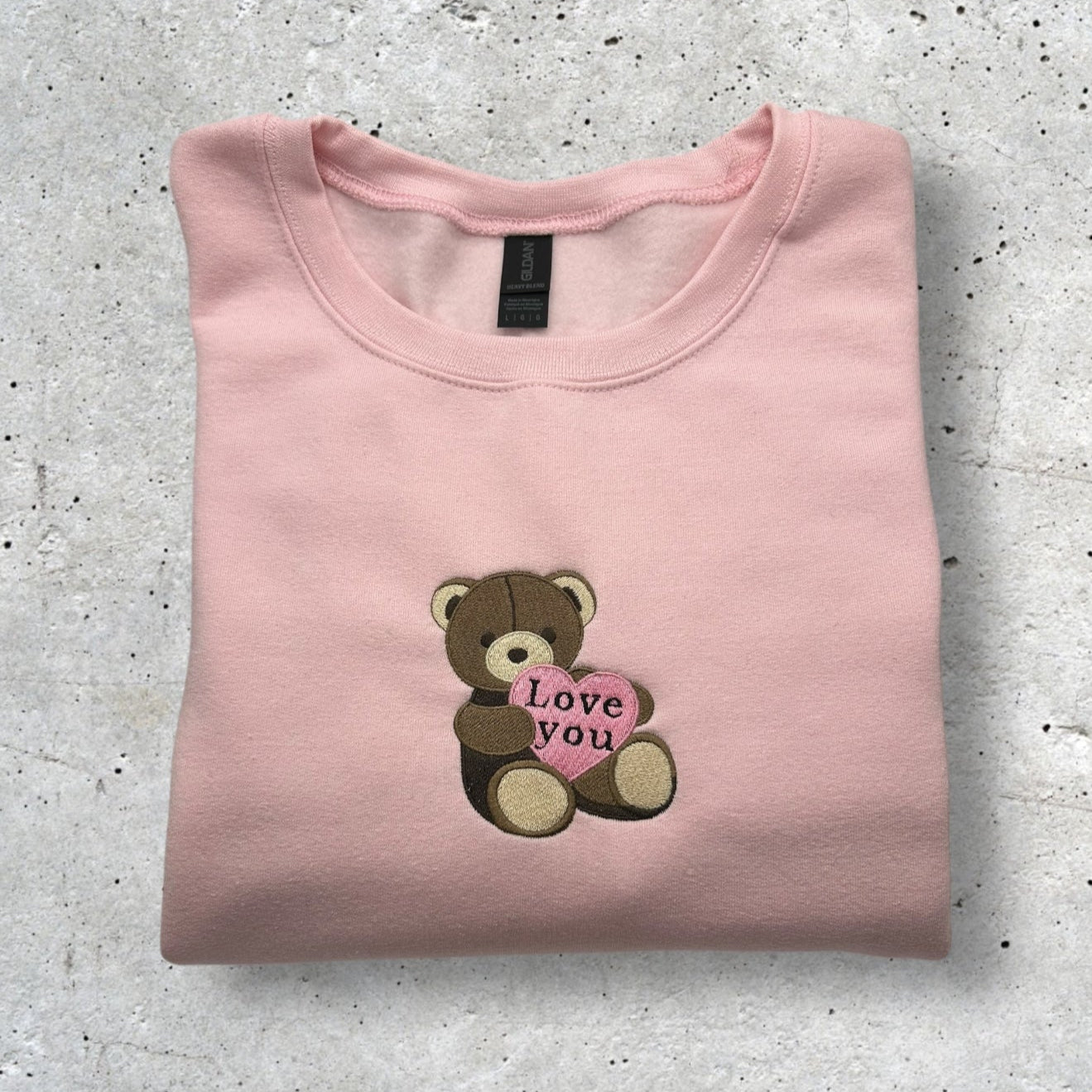 Embroidered Valentine Teddy Bear Sweatshirt