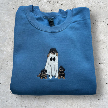 Embroidered Rottweiler Ghost Sweatshirt