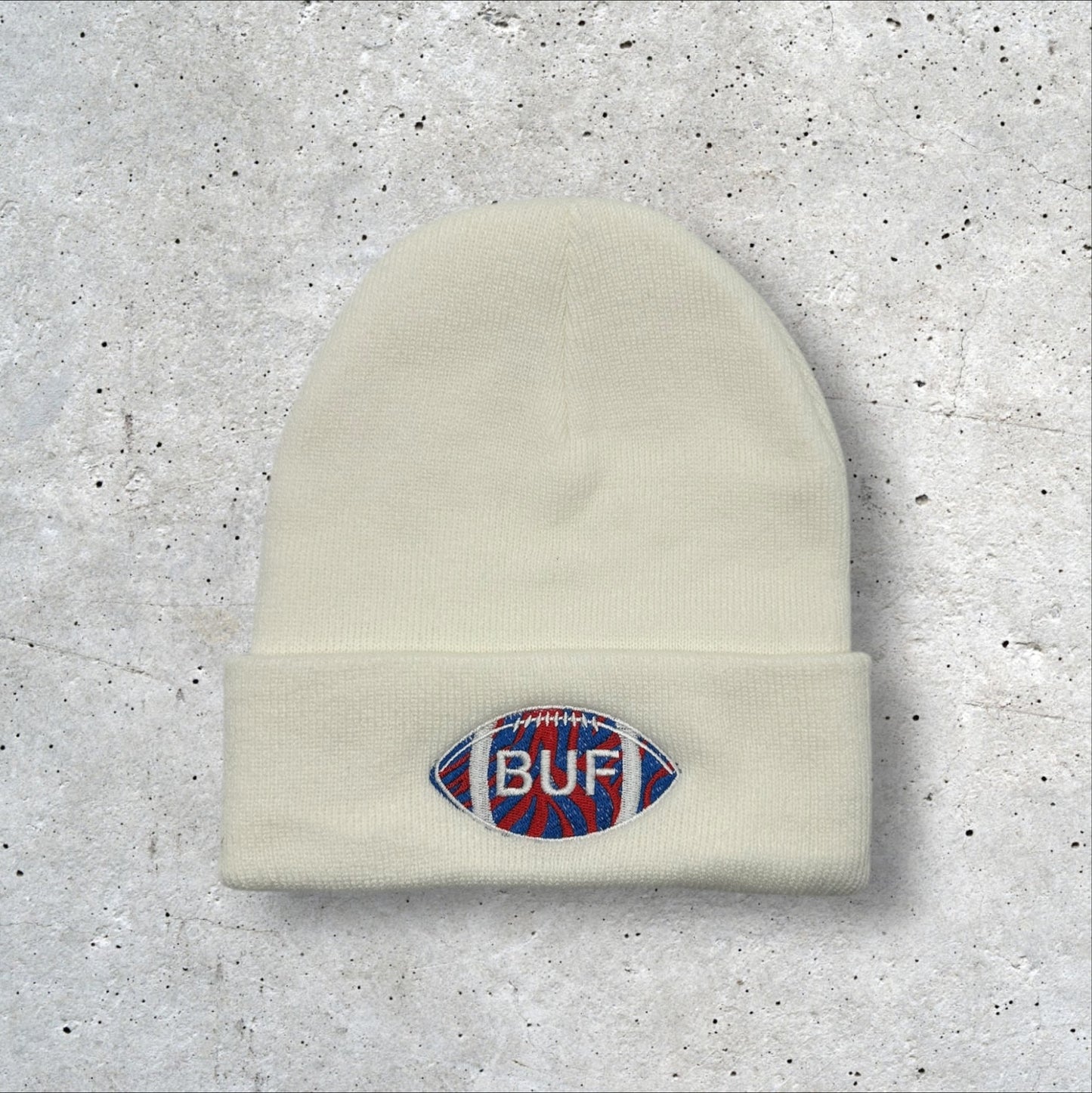 Embroidered BUF Football Beanie