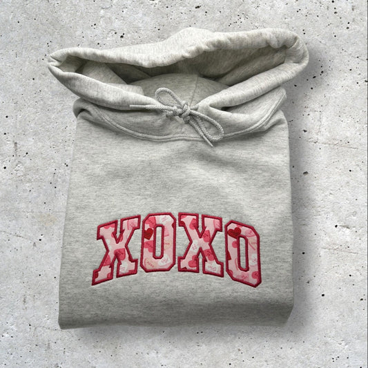 Embroidered XOXO Candy Hearts Applique Sweatshirt