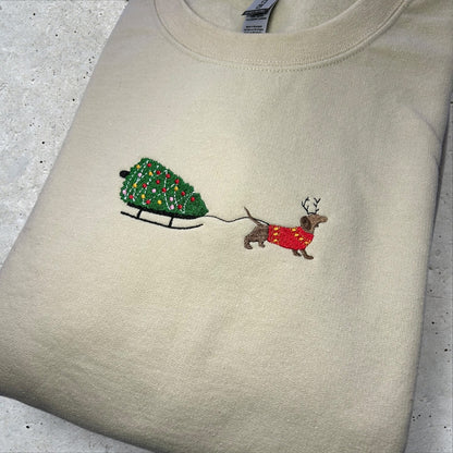 Embroidered Christmas Pup Sweatshirt