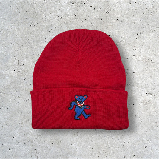 Embroidered Buffalo Bills Blue Bear Pom Beanie