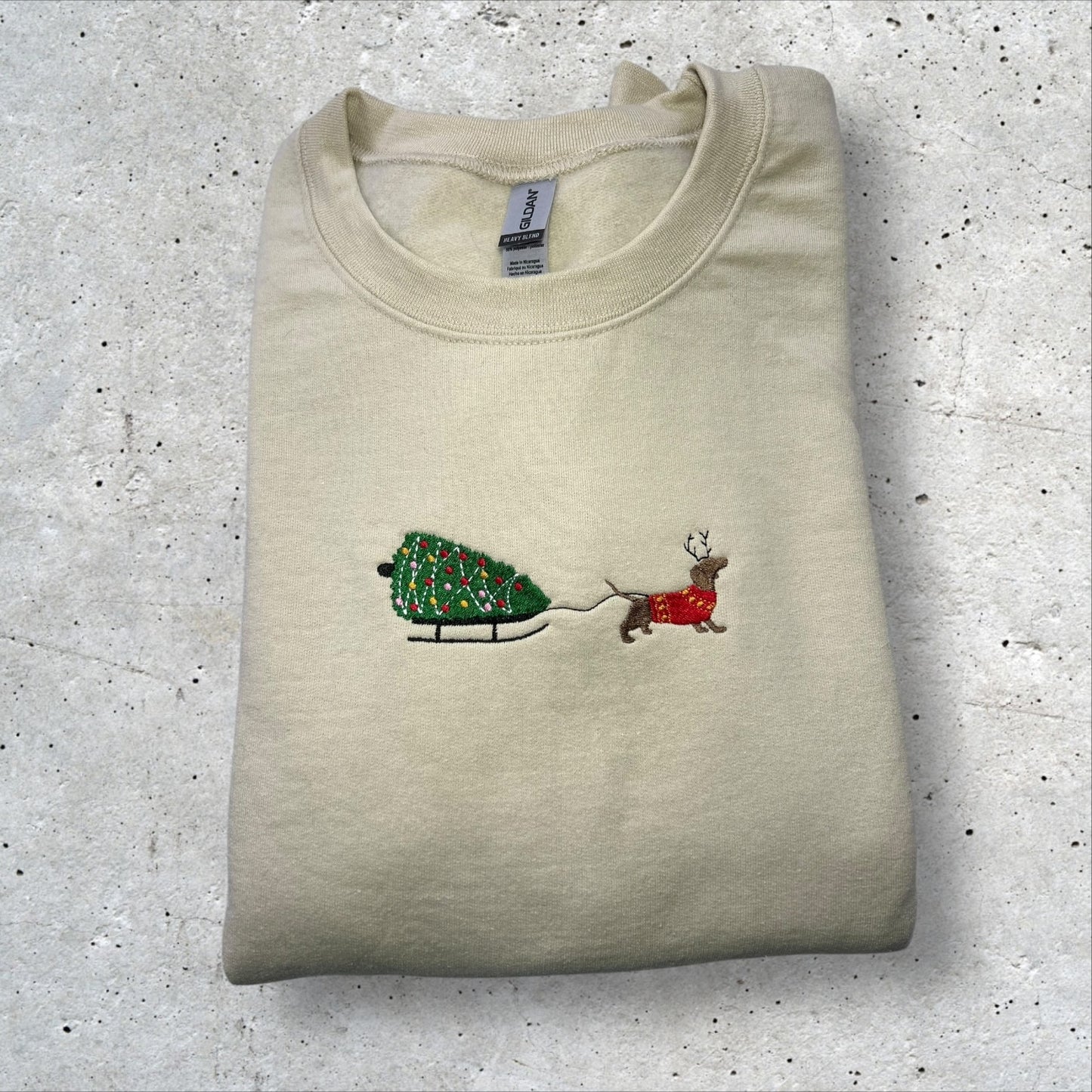 Embroidered Christmas Pup Sweatshirt