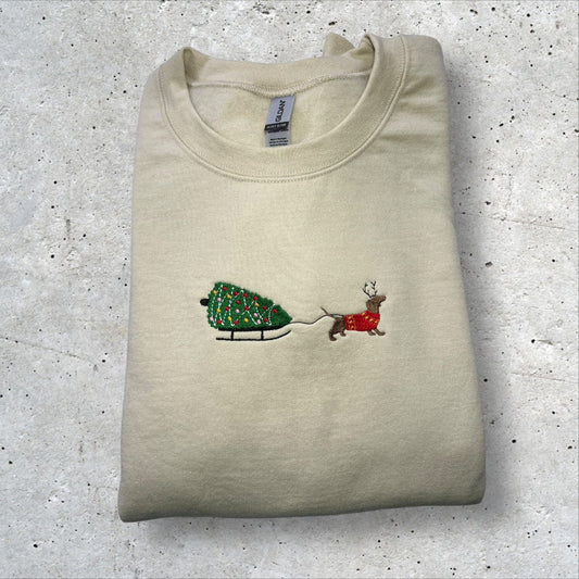 Embroidered Christmas Pup Sweatshirt