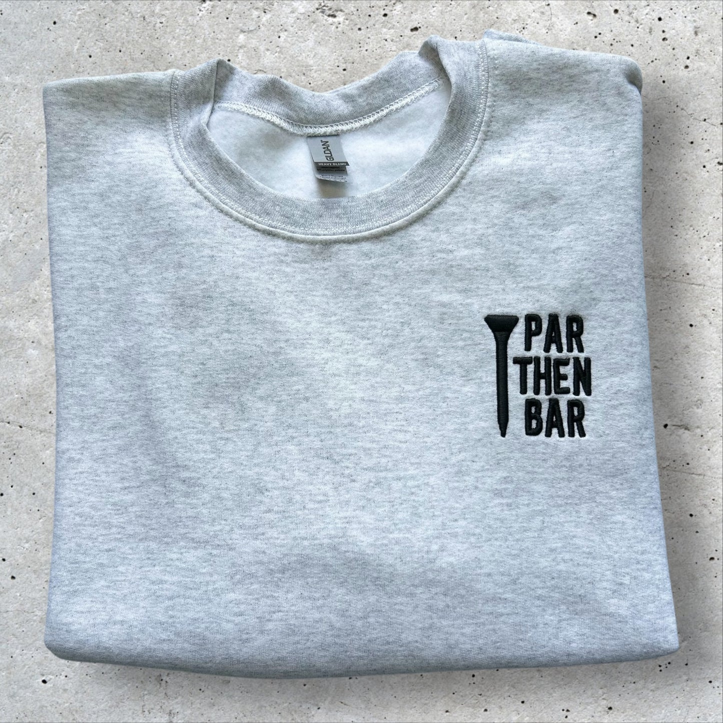 Embroidered Par Then Bar 3D Font Crewneck