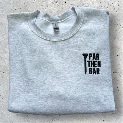 Embroidered Par Then Bar 3D Font Crewneck