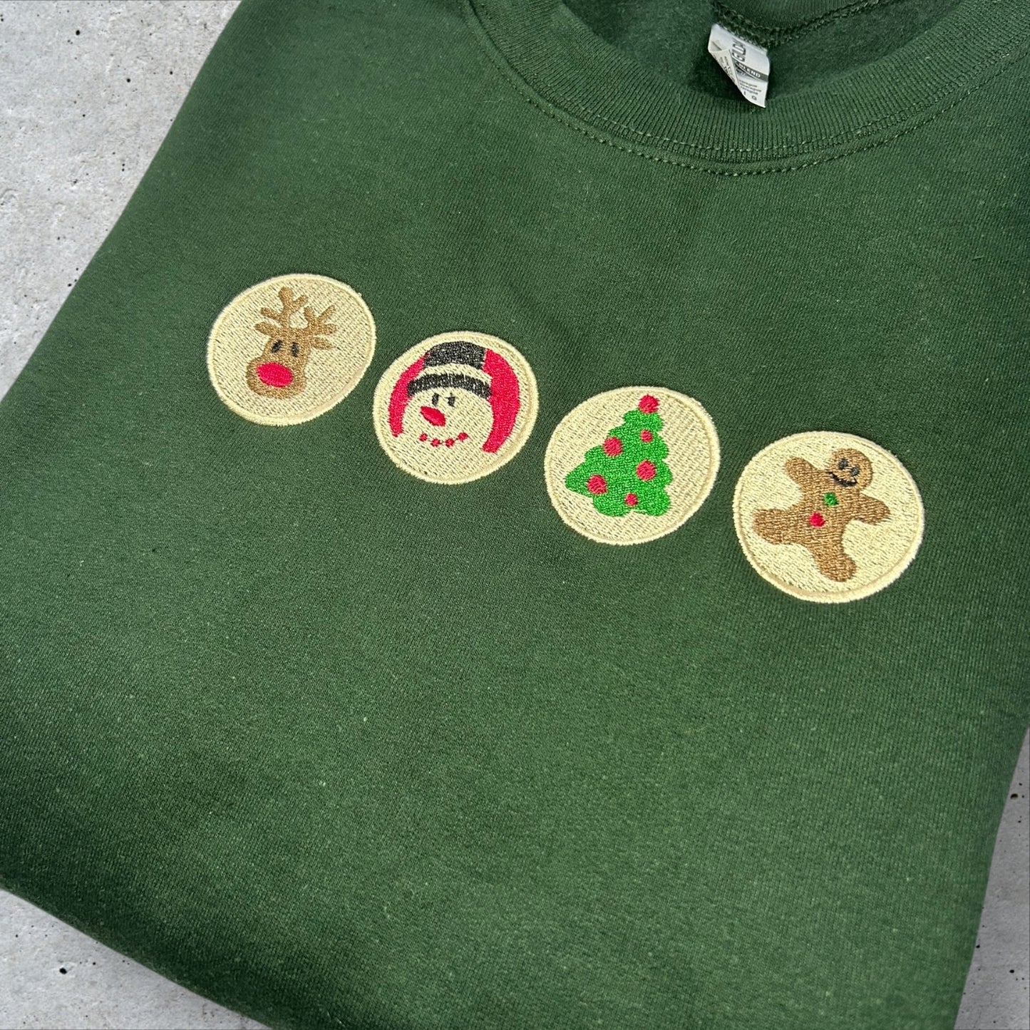 Embroidered Holiday Cookie Sweatshirt