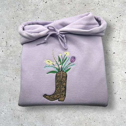 Embroidered Floral Cowgirl Hoodie