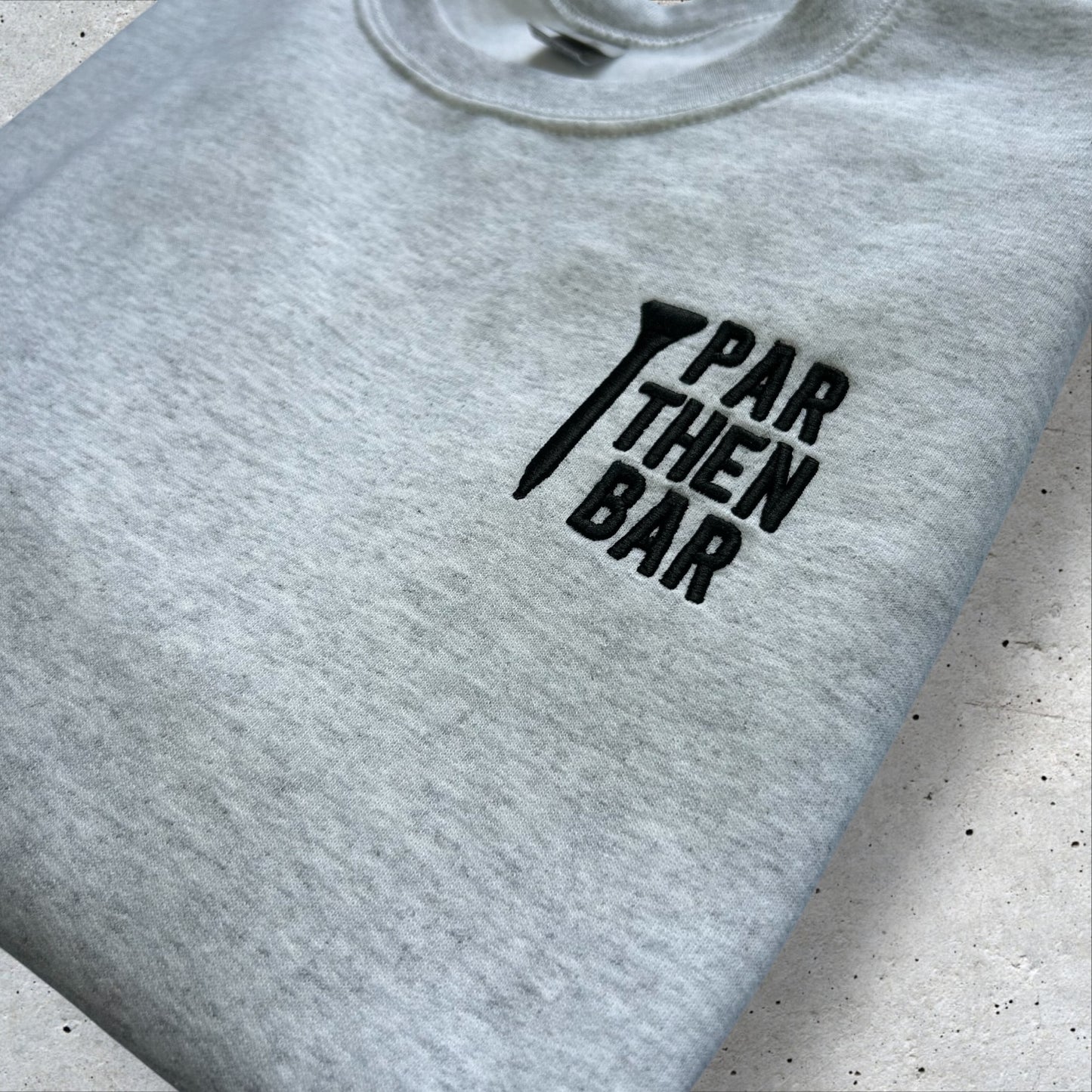 Embroidered Par Then Bar 3D Font Crewneck