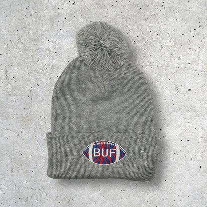 Embroidered BUF Football Beanie