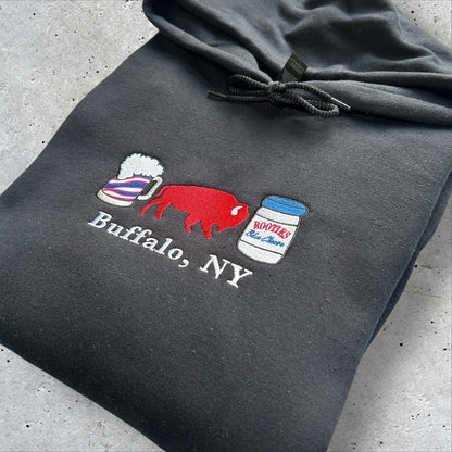 Embroidered Bills, Beer, and Blue Cheese Hoodie