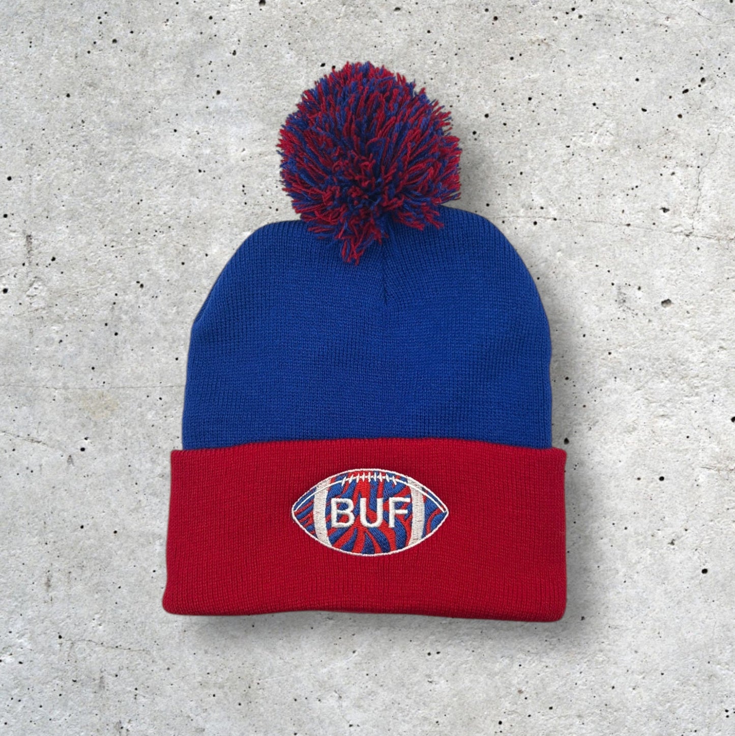 Embroidered BUF Football Beanie