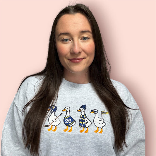 Embroidered Silly Goose Buffalo Hockey Sweatshirt