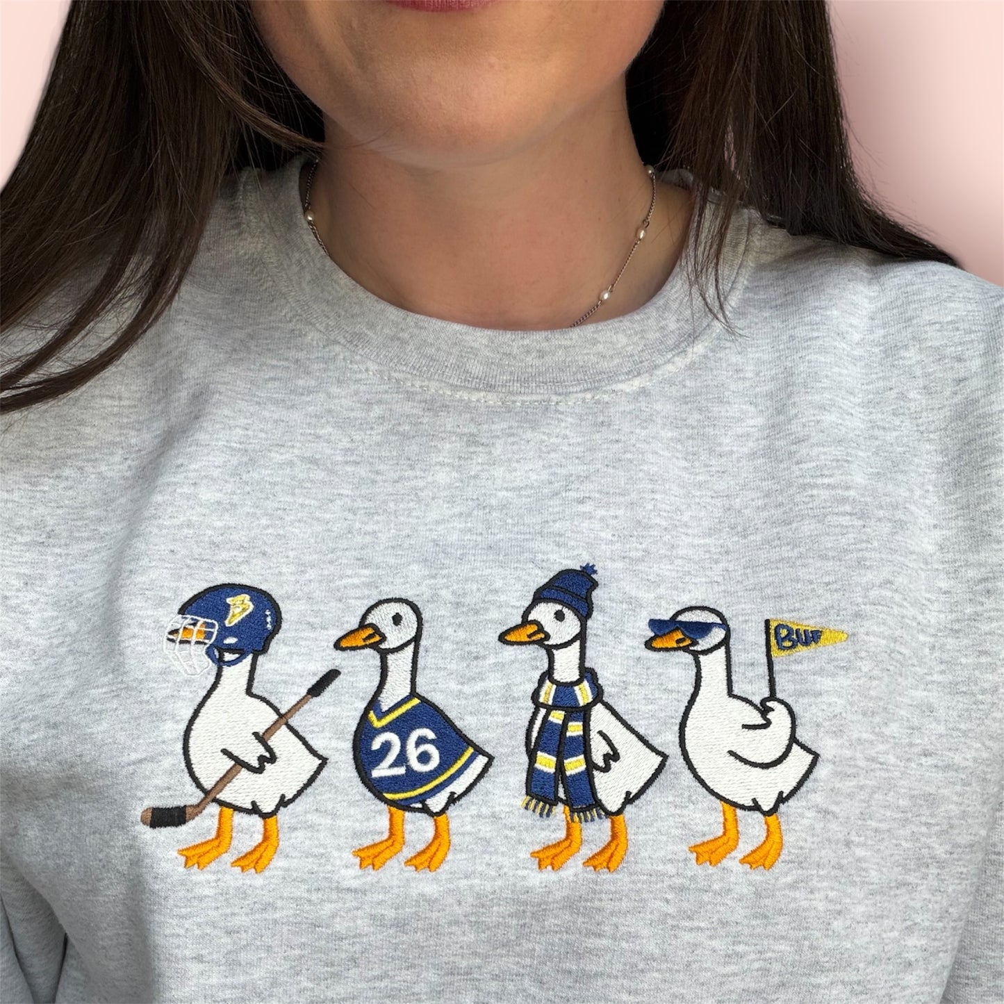 Embroidered Silly Goose Buffalo Hockey Sweatshirt